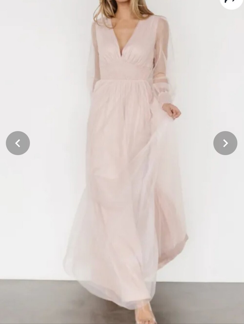 NWT Baltic Born Layla Tulle Shimmer Pink Maxi Dress 2XL Long Sleeve Wedding